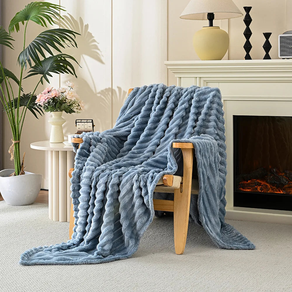 Luxury Solid Color Velvet Flannel Throw Blanket