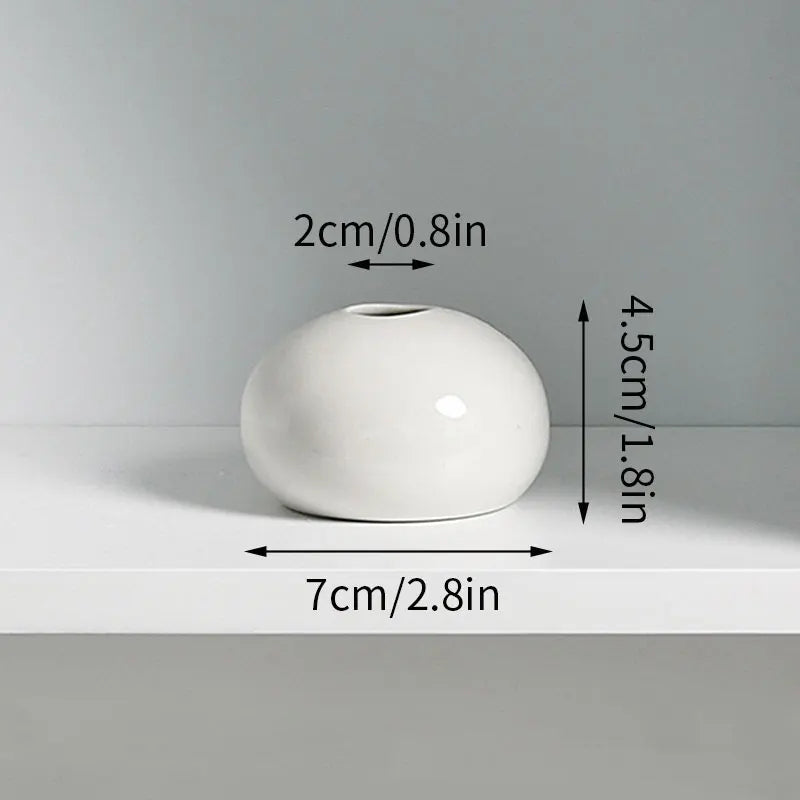 Ceramic White Mini Flower Vase