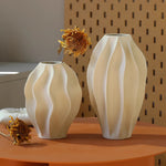 Beige Ceramic Wave Vase
