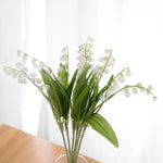 6Pcs White Bellflower Artificial Lily Valley Orchid Flower