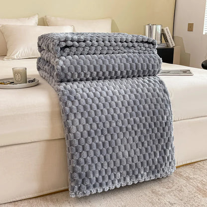 Fleece Jacquard Bubble throw Blanket