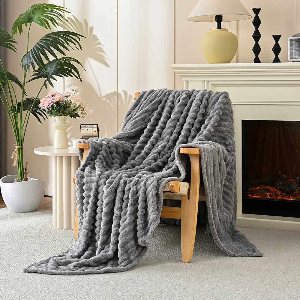 Luxury Solid Color Velvet Flannel Throw Blanket