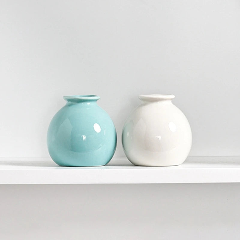 Ceramic White Mini Flower Vase