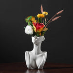 Nordic Ceramic Woman Face Flower Vase