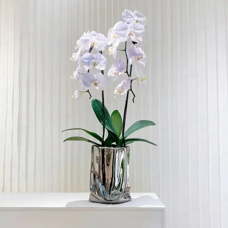 Silver Electroplated Bag Vase Light