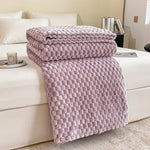 Fleece Jacquard Bubble throw Blanket