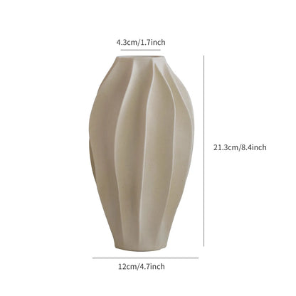 Beige Ceramic Wave Vase