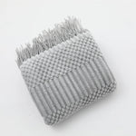 Geometric Striped Fringe Throw Blanket