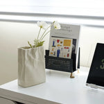 Nordic Crinkled Paper Bag Ceramic Vase
