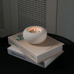 Round Stone Shaped Ceramic Candle Holder