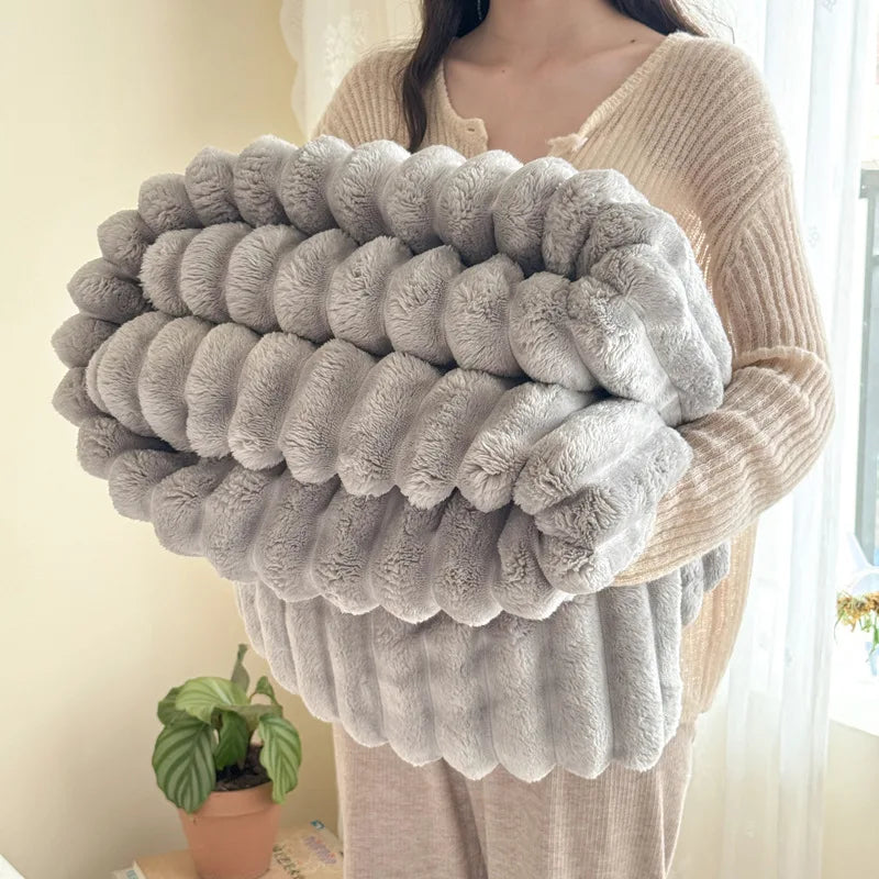 Luxury Solid Color Velvet Flannel Throw Blanket