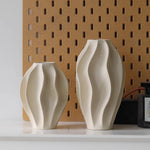 Beige Ceramic Wave Vase