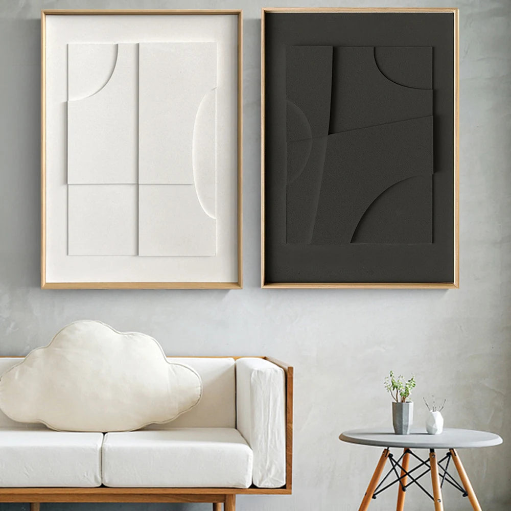 Modern Abstract Nordic 3D Geometric Canvas Wall Art