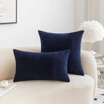 Striped Pattern Corduroy Pillow Case