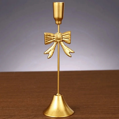 Bowknot Gold Electroplated Candle Holder
