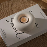 Round Stone Shaped Ceramic Candle Holder