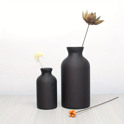 2pc Elegant Black/White Flower Vases