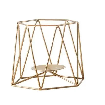 Geometric Iron Candle Holder