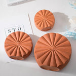 Terracotta Ceramic Sunflower Pattern Vase