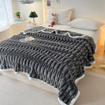 Stripped Sherpa Fleece Blanket