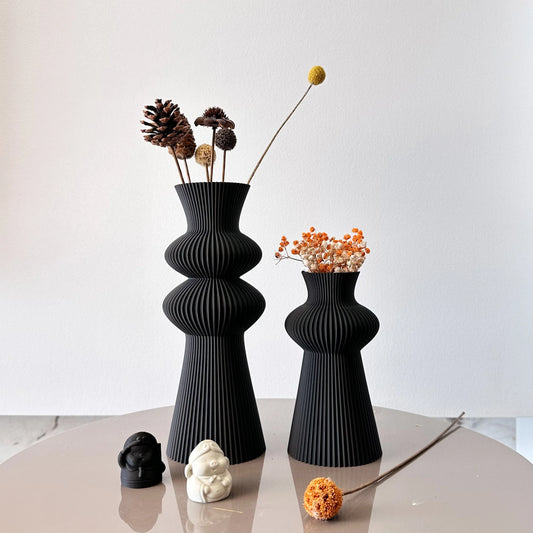 2-Piece Bohemian Stripe Patterned Vase