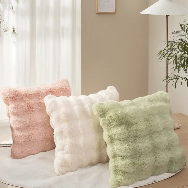 Bubble Faux Fur Velvet Plush Pillow