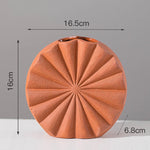 Terracotta Ceramic Sunflower Pattern Vase