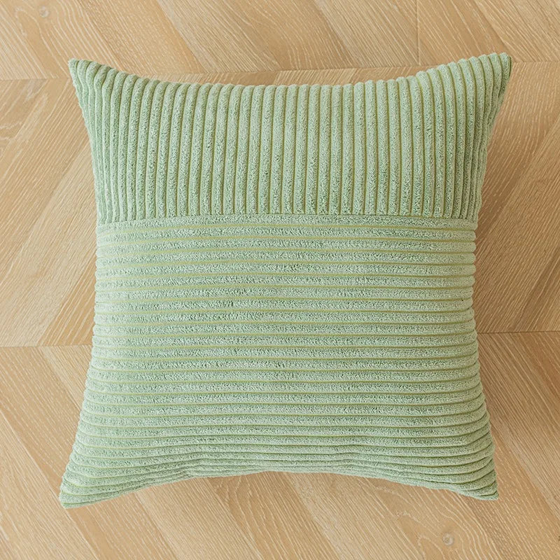 Striped Pattern Corduroy Pillow Case