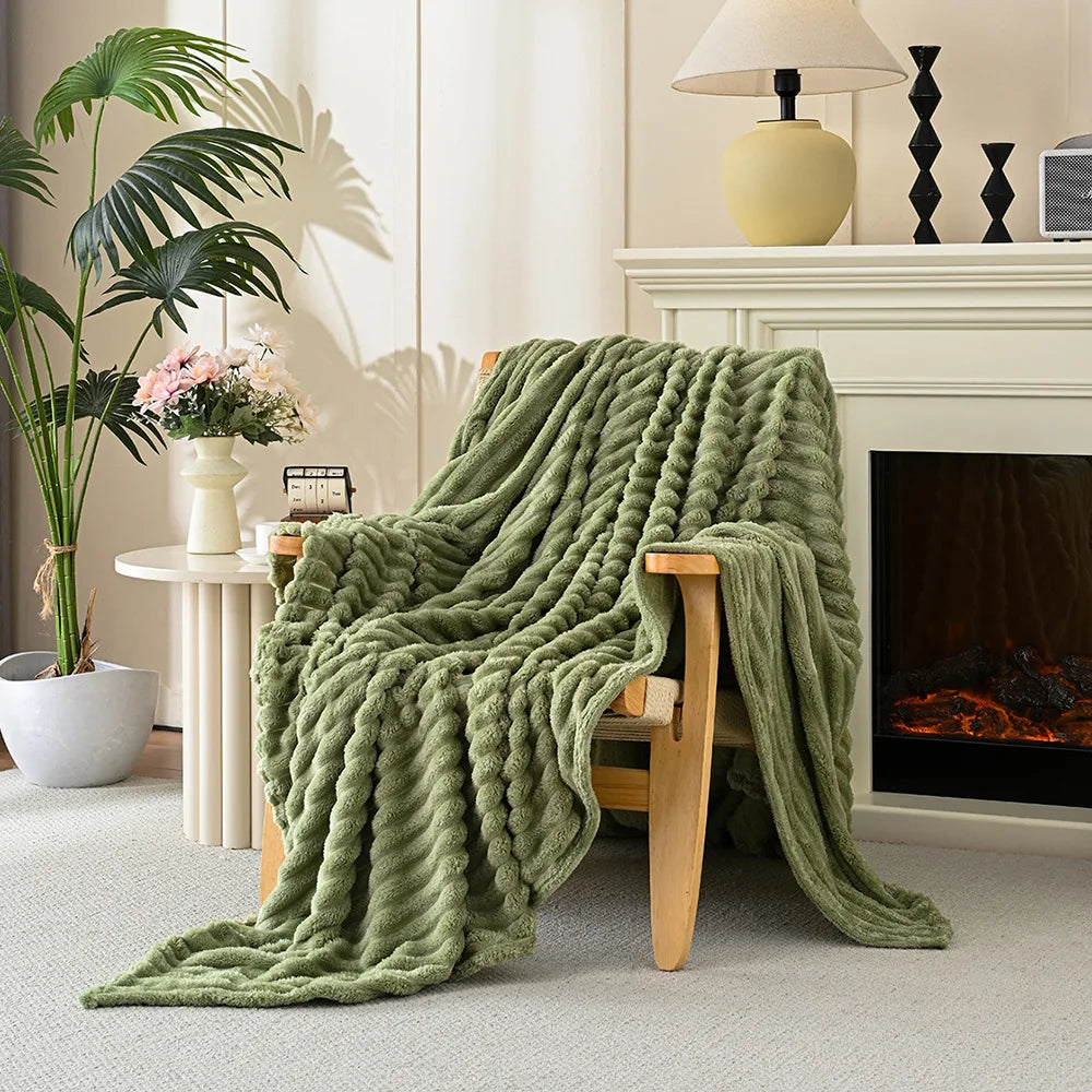 Luxury Solid Color Velvet Flannel Throw Blanket