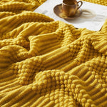 Geometric Striped Fringe Throw Blanket