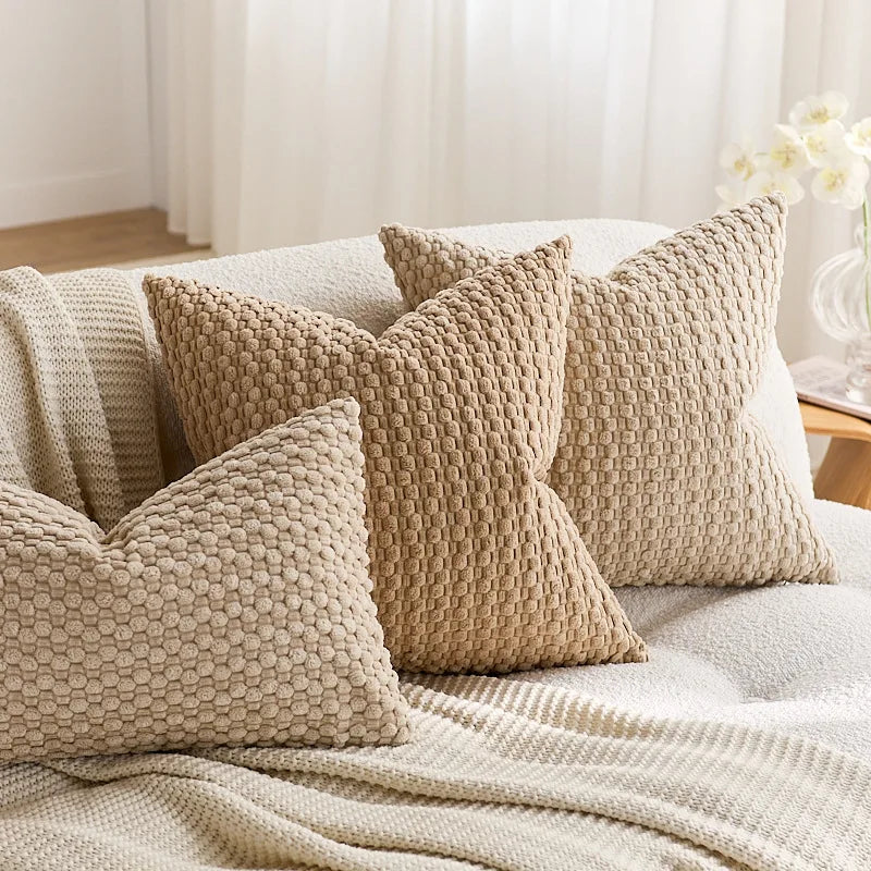 Cozy Woven Textured Pillow Cover