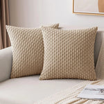 Striped Patterned Corduroy Pillow Case