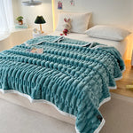 Stripped Sherpa Fleece Blanket
