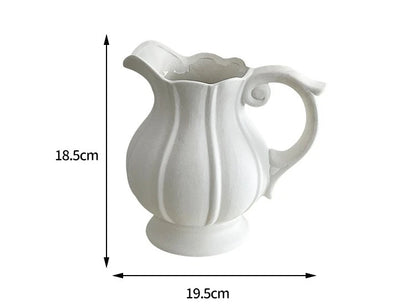 White Ceramic Pitcher Vase