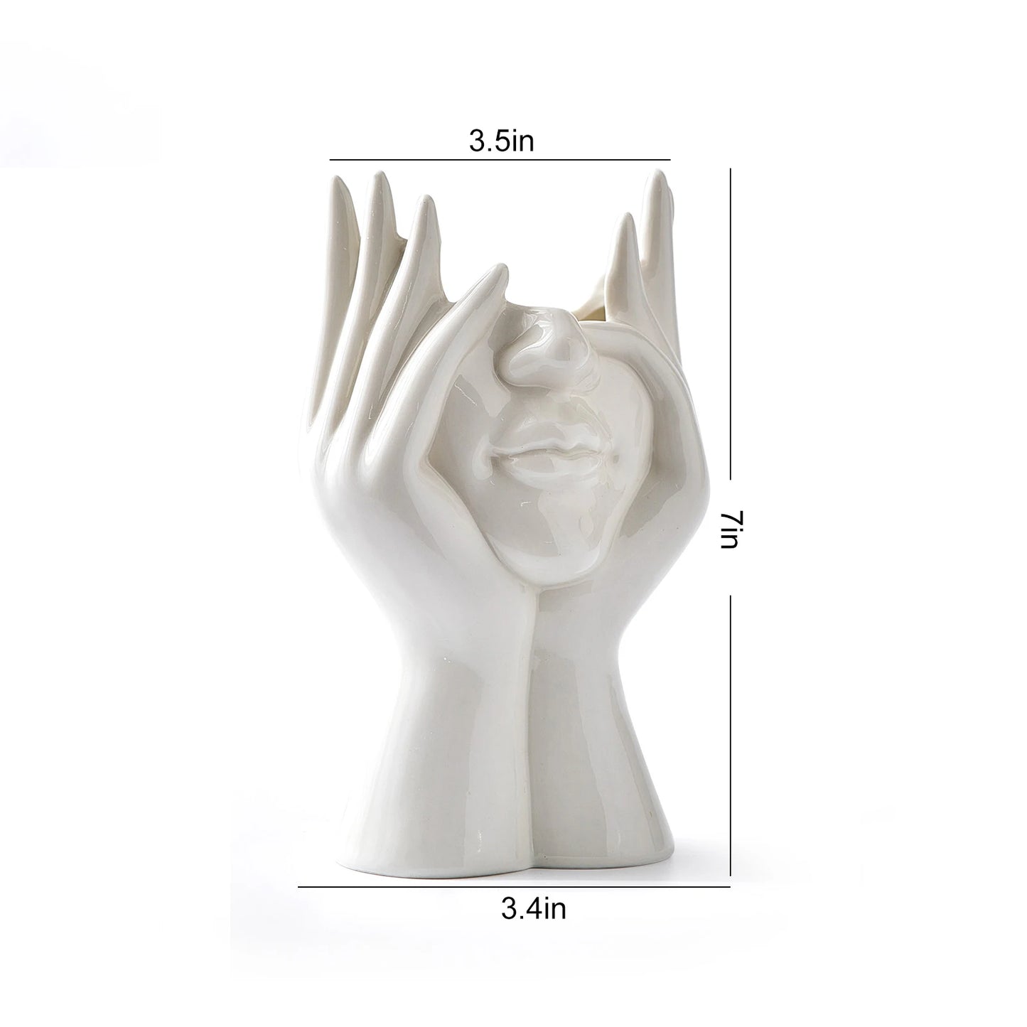 Modern White Ceramic Woman Face Vase