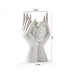 Modern White Ceramic Woman Face Vase