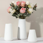Modern White Geometric Fluted Vase