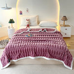 Stripped Sherpa Fleece Blanket
