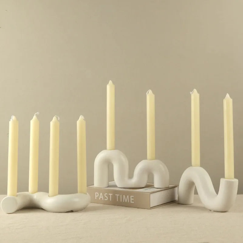 Wavy Ceramic Candle Holder