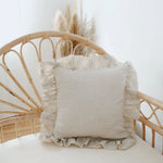 Set of 2 Linen Ruffle Pillow case