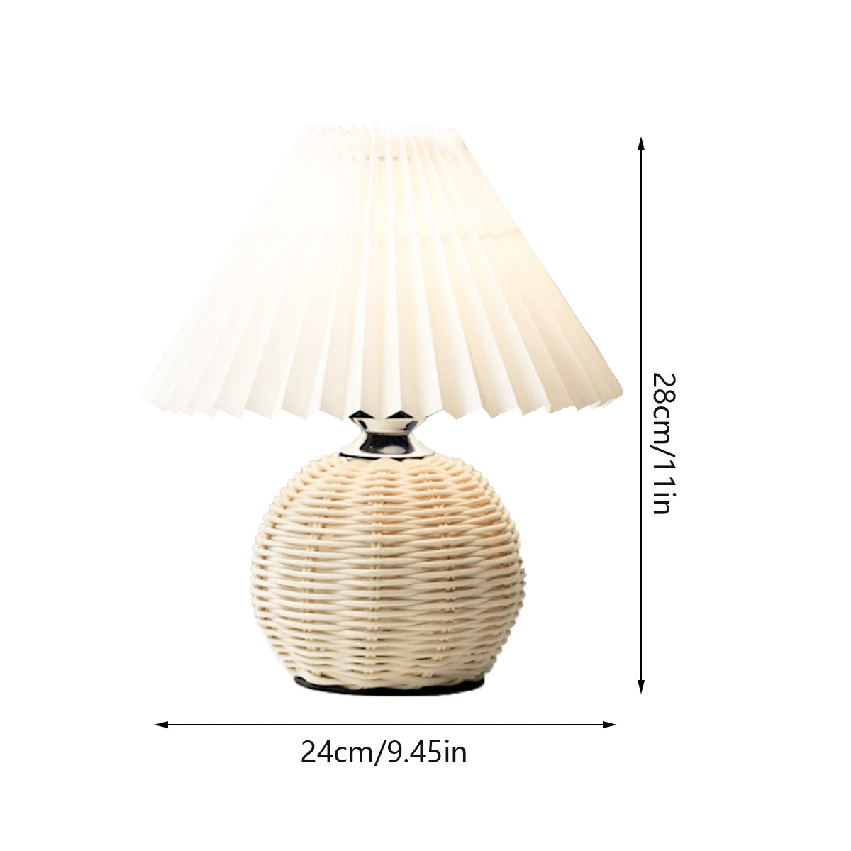 Pleated Rattan Table Lamp