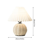 Pleated Rattan Table Lamp
