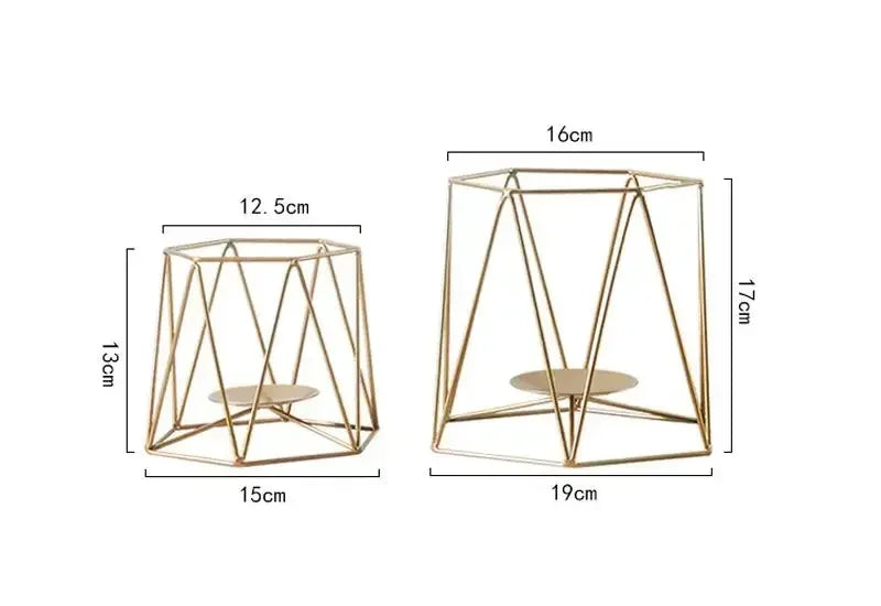 Geometric Iron Candle Holder