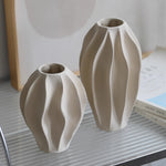 Beige Ceramic Wave Vase