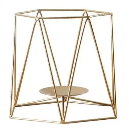 Geometric Iron Candle Holder