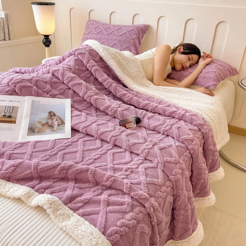 Sherpa Fleece Pattern Throw Blanket
