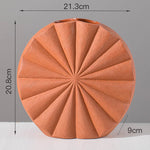 Terracotta Ceramic Sunflower Pattern Vase