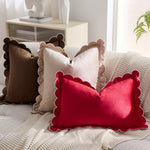 Scalloped Edge Velvet Pillow Cover