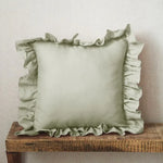 Set of 2 Linen Ruffle Pillow case