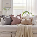 Scalloped Edge Velvet Pillow Cover